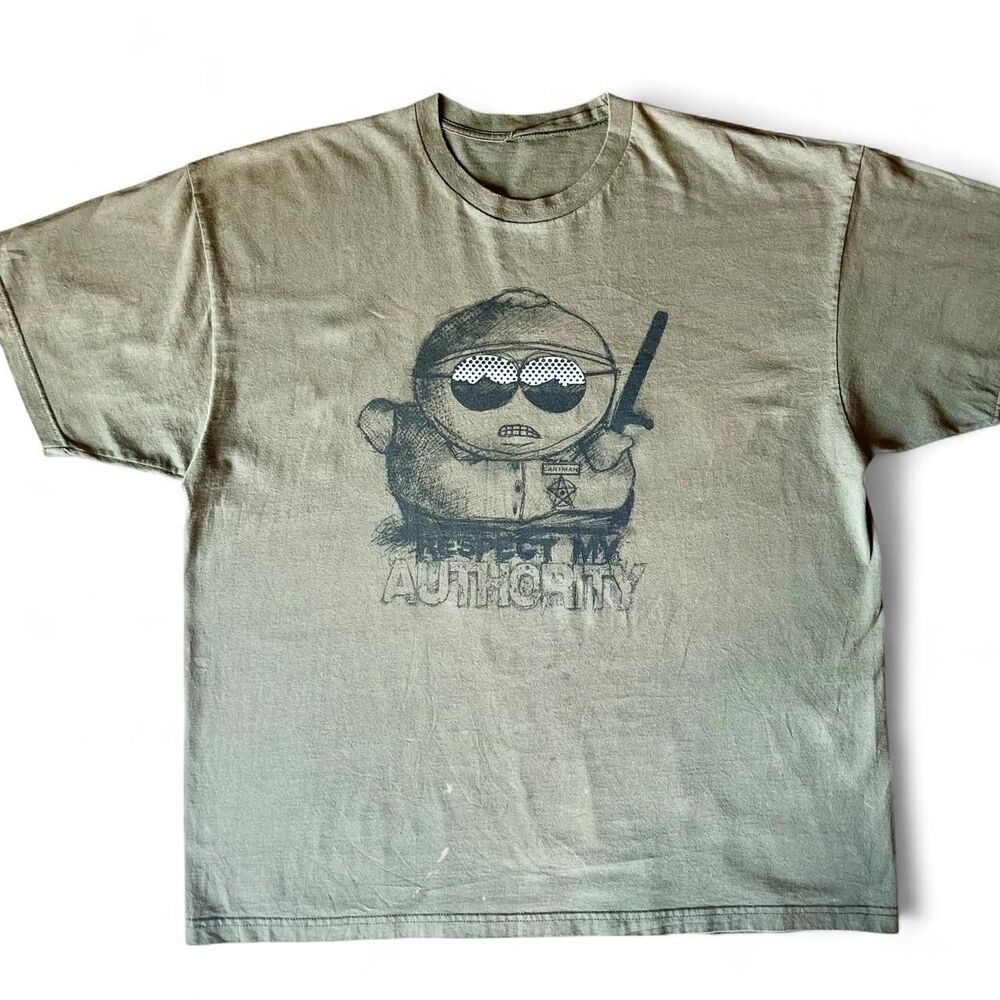 South-park Men's Green and Khaki T-shirt